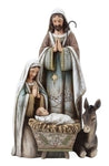 10.5" Holy Family With Donkey Statue