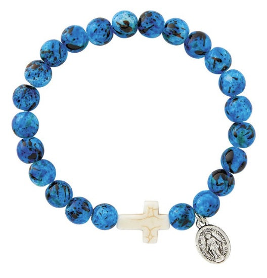 Miraculous Marble Cross Stretch Bracelet