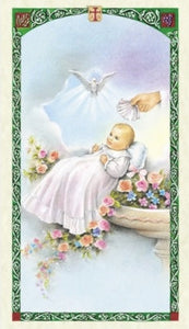 Baptismal Blessing Holy Prayer Card Laminated