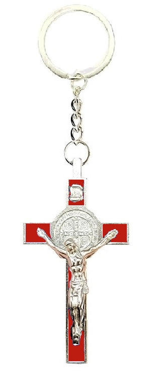 Saint Benedict Epoxy Crucifix Key Chain (MORE COLORS)