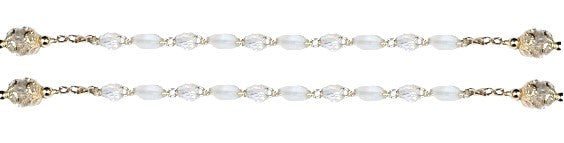 Our Lady of Guadalupe Opaque White Bead with Crystal Rosary