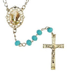 Our Lady of Fatima Aqua Blue Crystal Rosary