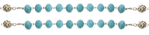 Our Lady of Grace Aqua Blue Crystal Rosary