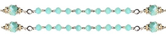 Holy Family Aqua Green Crystal Rosary