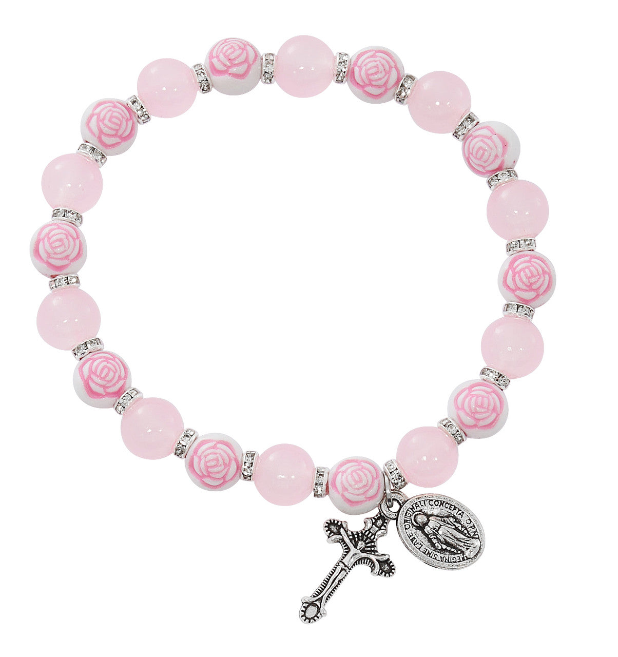Miraculous Pink Rose Stretch Bracelet