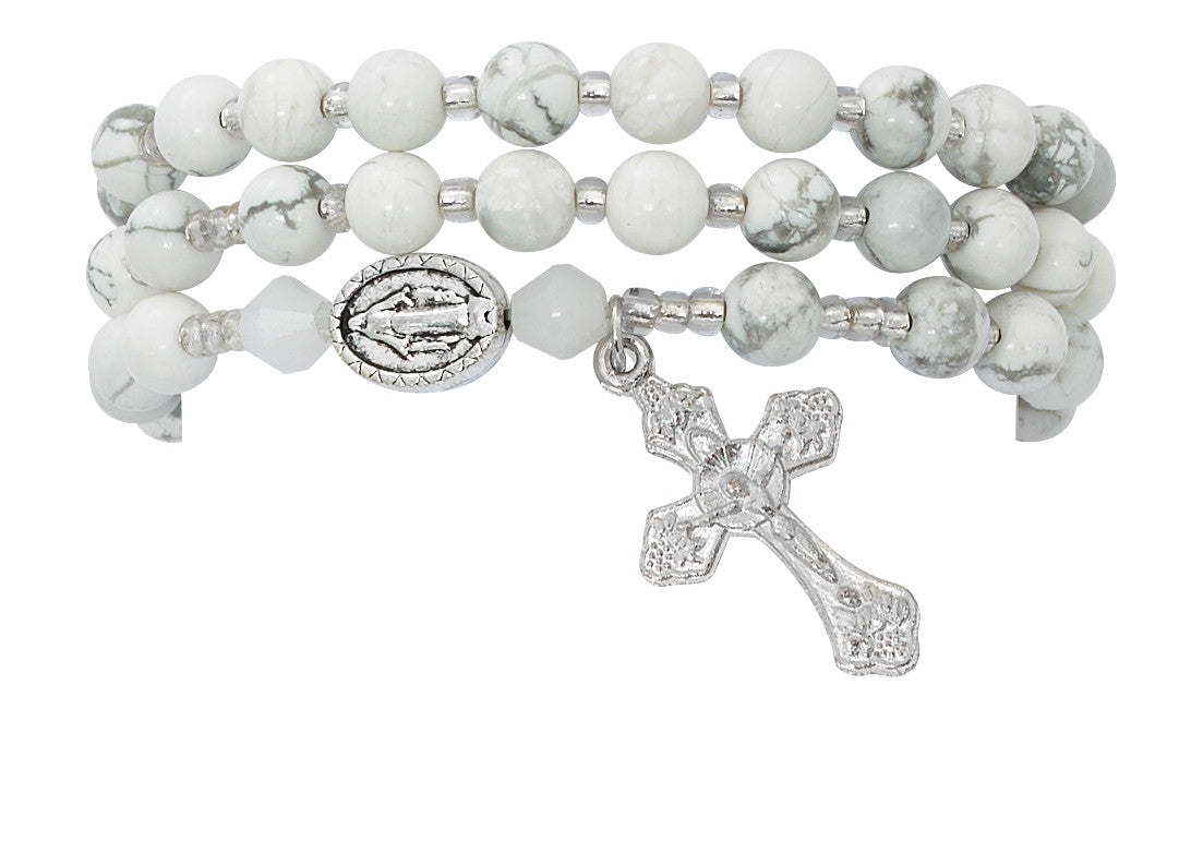 Miraculous Howlite Twistable Rosary Bracelet