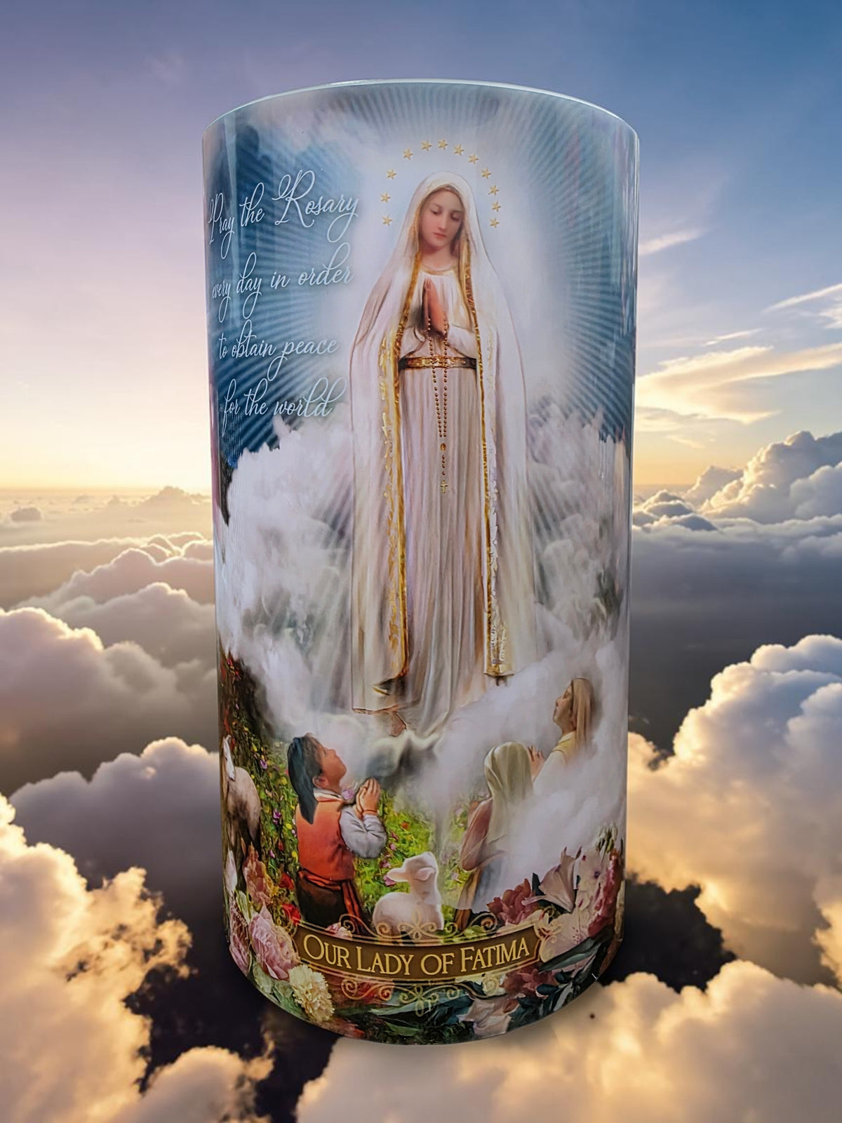 4x7 Three Ladies LED Candle (Guadalupe/Fatima/Grace)