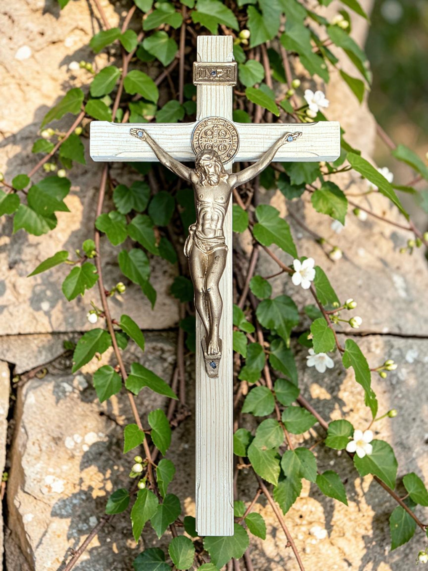 12" Wood Saint Benedict Crucifix
