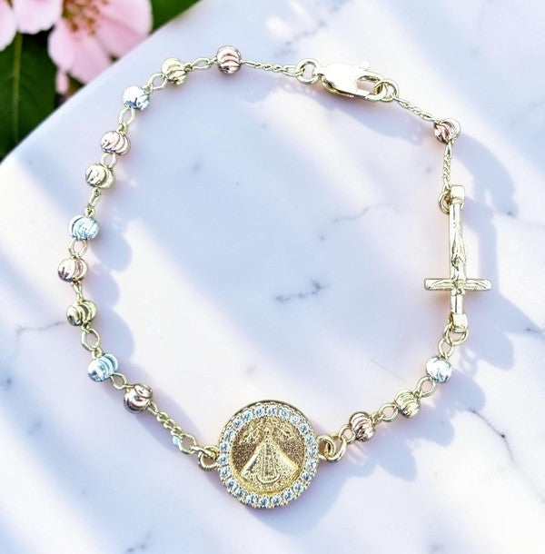 Tricolor VDSJ/Crucifix Bracelet