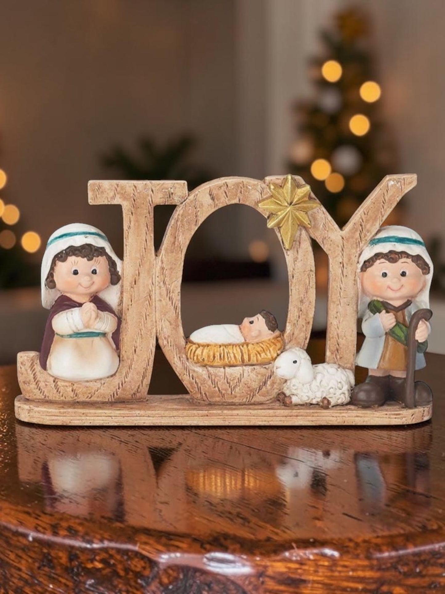 5.5" 'Joy' Holy Family Figurine