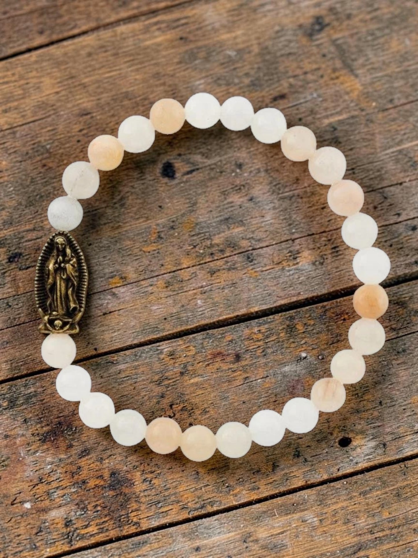 Our Lady of Guadalupe Vintage Stone Stretch Bracelet