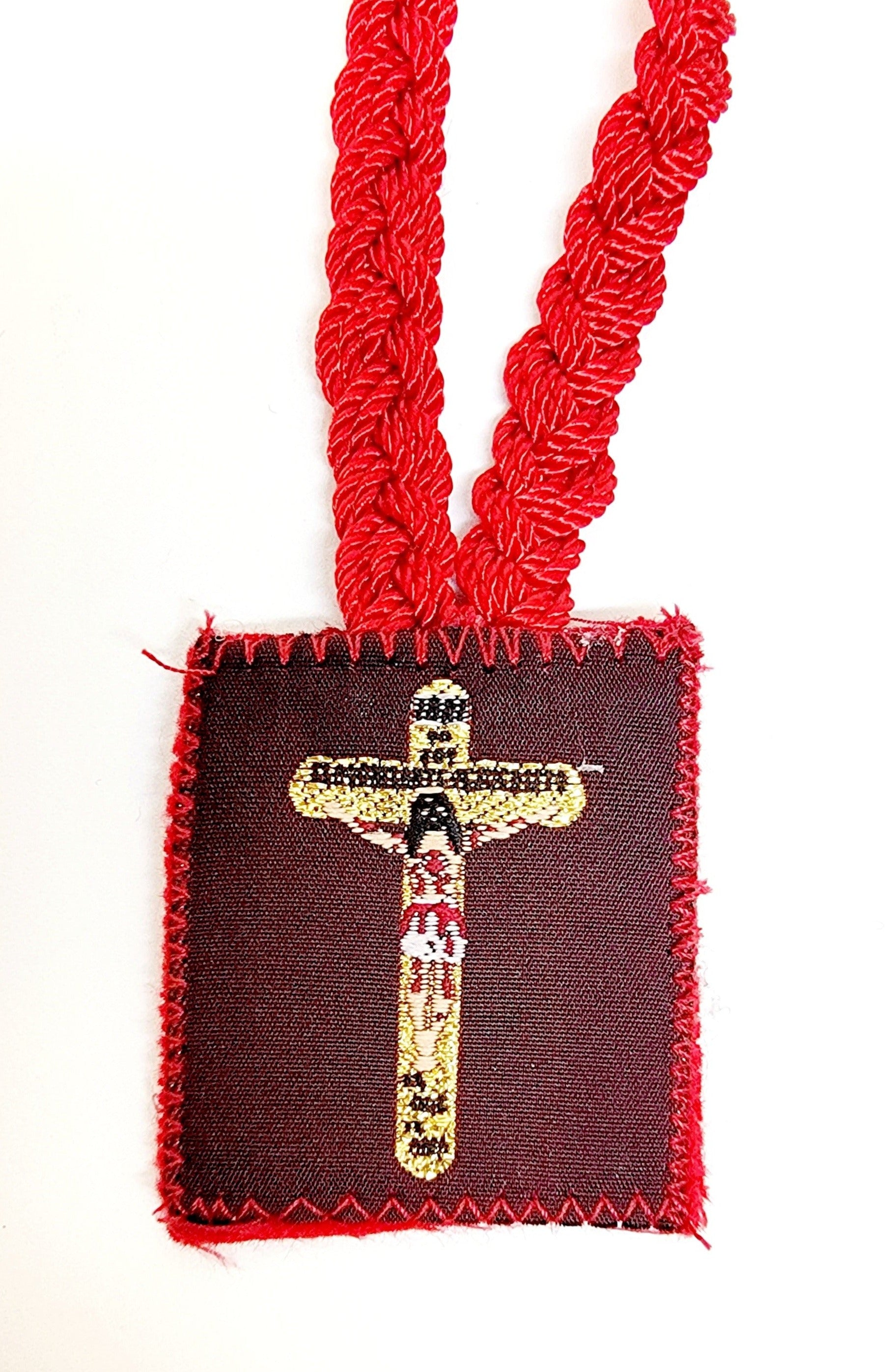 Large Blood of Christ Cloth Braided Scapular