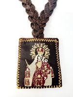 Large Our Lady of Mount Carmel Cloth Braided Scapular