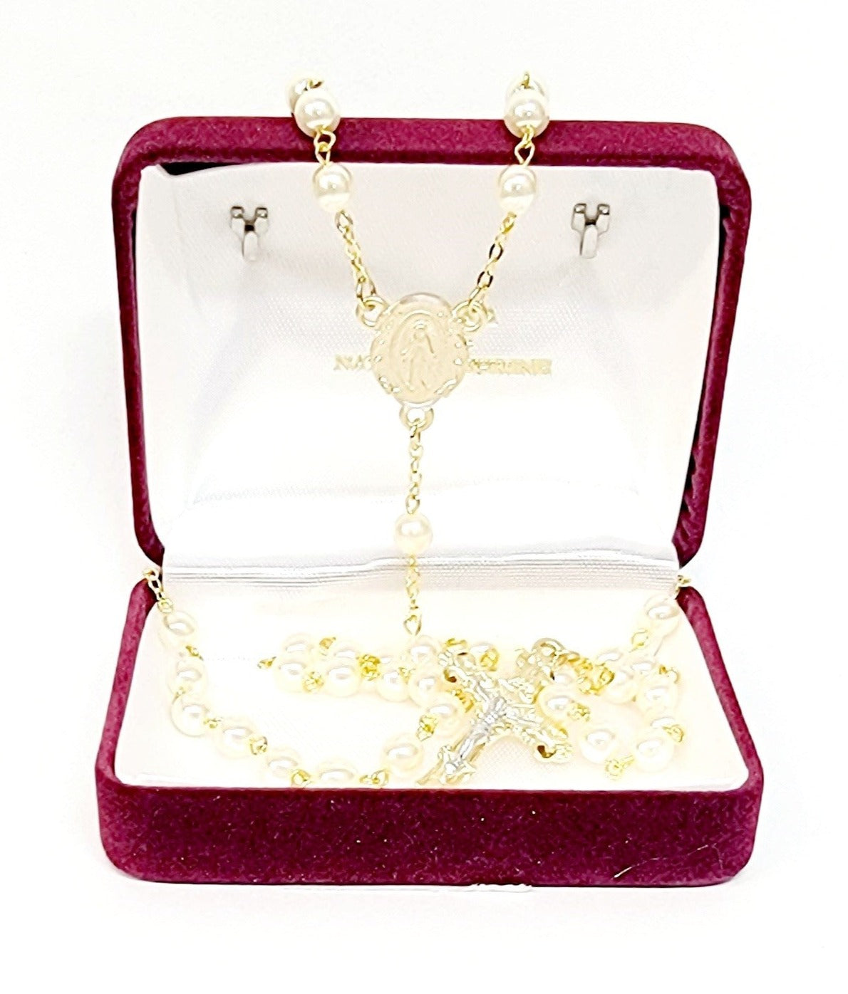 Miraculous Two Tone Pearl Rosary