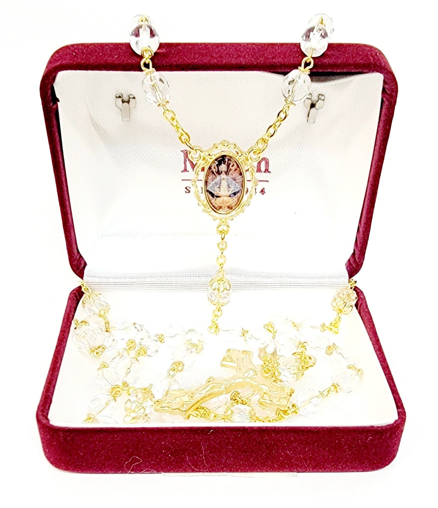 Our Lady of San Juan Gold Plated Crystal Rosary