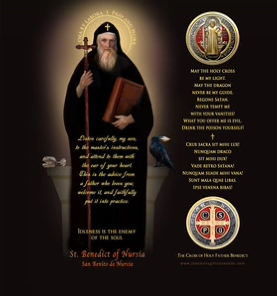Saint Benedict LED Candle