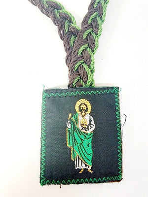 Large Our Lady of Guadalupe with Saint Jude Braided Cloth Scapular