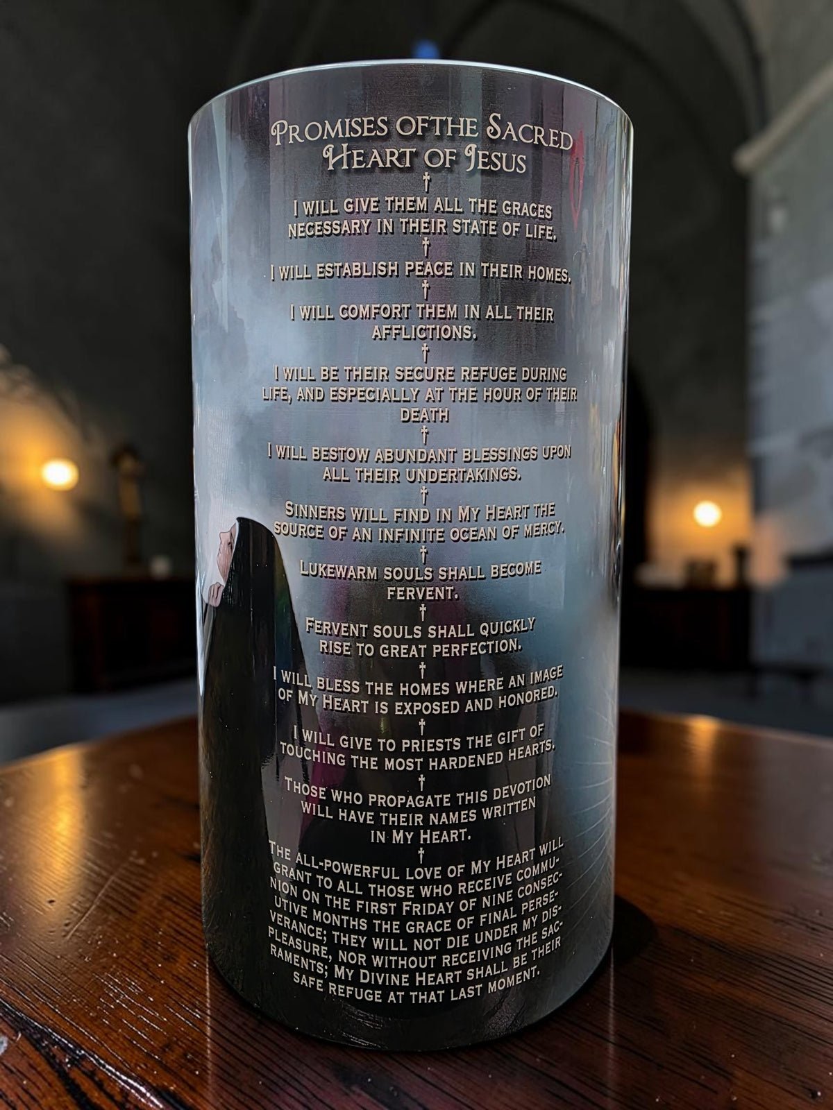 4x7 Sacred Heart and Margaret Mary LED Candle