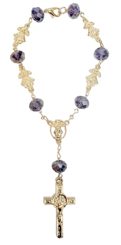 Our Lady of San Juan Gold Silhouette Car Rosary (MORE COLORS)