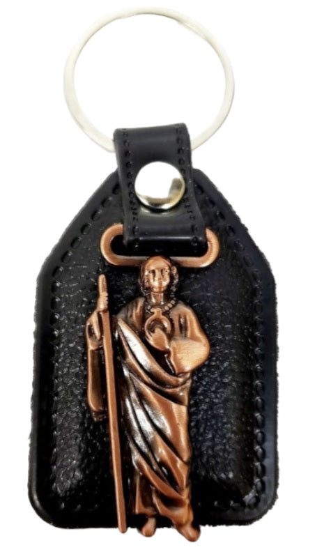 Saint Jude Leather Key Chain
