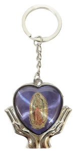Our Lady of Guadalupe Heart on Hands Key Chain (MORE COLORS)
