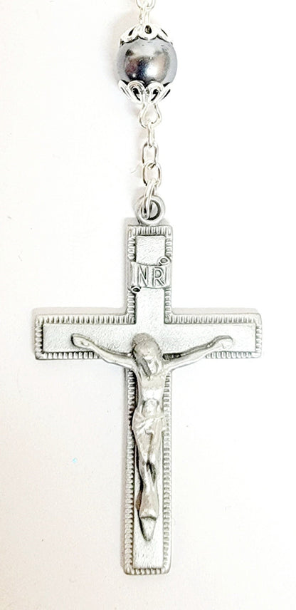 Miraculous 7MM Imitation Hematite Rosary