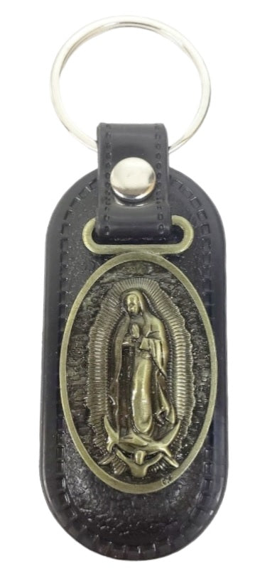 Our Lady of Guadalupe Leather Key Chain (MORE COLORS)