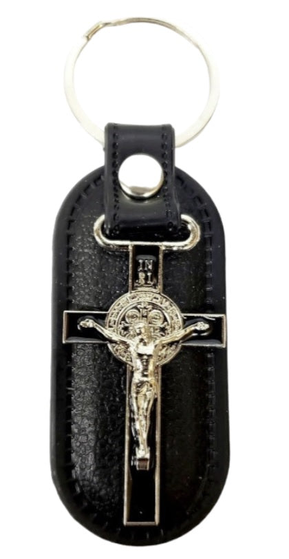 Benedict Crucifix Leather Key Chain (MORE COLORS)
