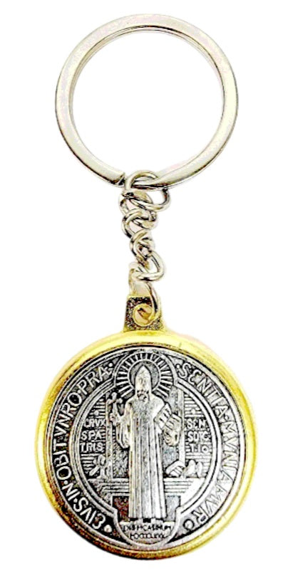 Saint Benedict 2 Tone Key Chain