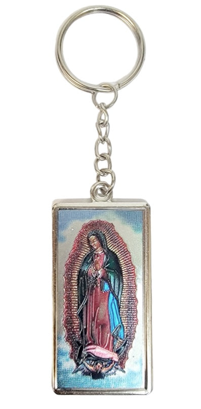 Our Lady of Guadalupe Holographic Rectangular Key Chain