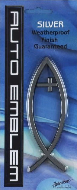 Large Ichthus Cross Auto Emblem