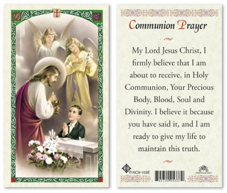 Communion Prayer Holy Prayer Card Laminated (MORE STYLES)
