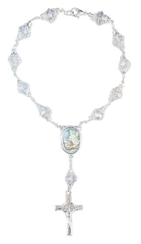 Silver Car Rosary (MORE SAINTS)