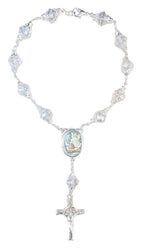 Silver Car Rosary (MORE SAINTS)