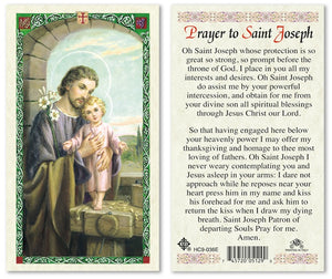 Prayer to Saint Joseph Holy Prayer Card Laminated (ENGLISH/SPANISH)