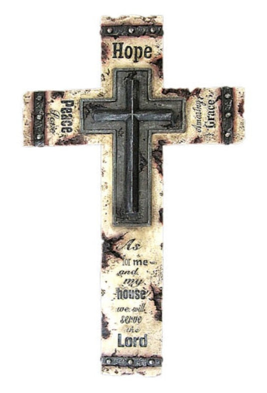 16" Hope Peace Grace Wall Cross