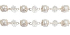 Rose Gold Pearl and Crystal Bead Wedding Rosary