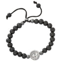 Saint Benedict Black Wood Cord Bracelet