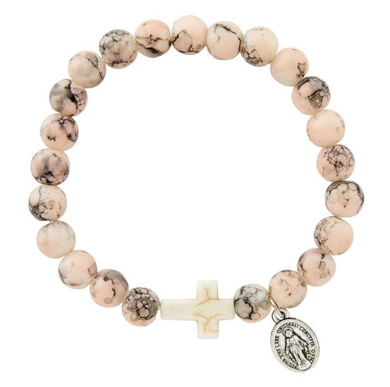 Miraculous Marble Cross Stretch Bracelet