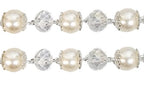 Silver Pearl and Crystal Bead Wedding Rosary