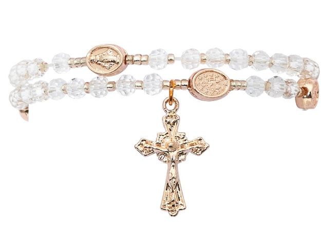 Miraculous Crystal Copper Twistable Rosary Bracelet