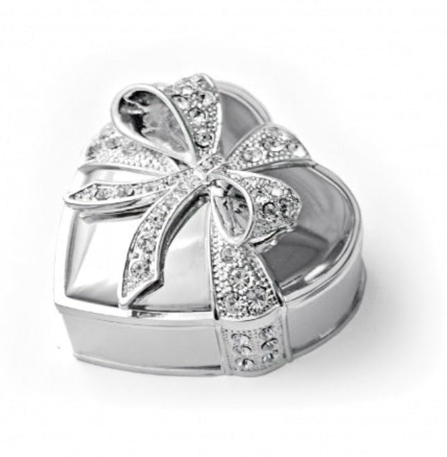 Heart Shaped Wedding Box with Bow and Coins