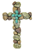 12" Faith Hope Love Pebble Cross