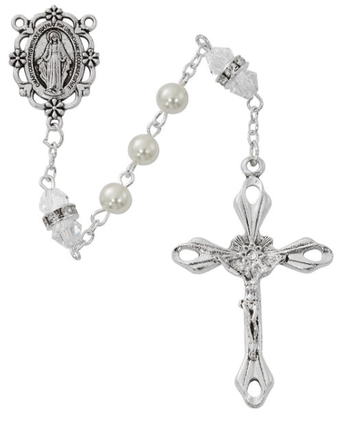 Miraculous Pearl Crystal Rosary