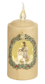 7.5" Holy Family in LED Candle