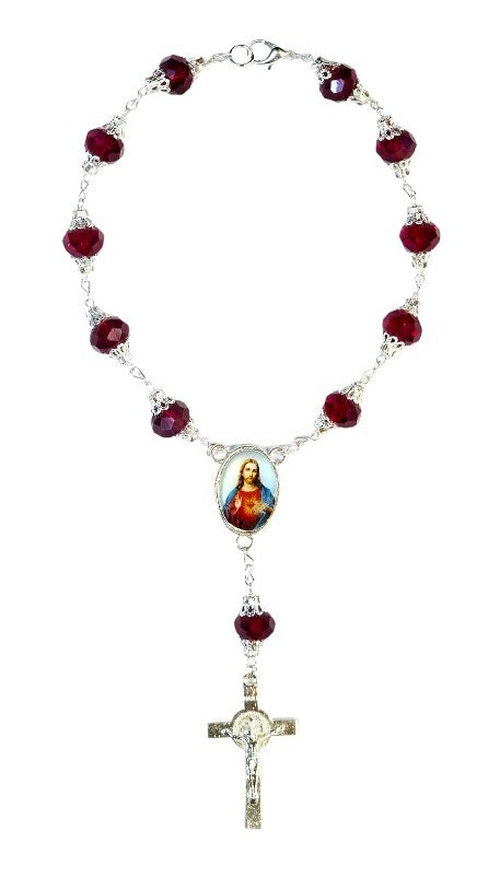 Silver Car Rosary (MORE SAINTS)