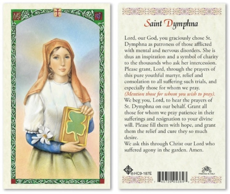 Saint Dymphna Holy Prayer Card Laminated (ENGLISH/SPANISH) – San Juan ...