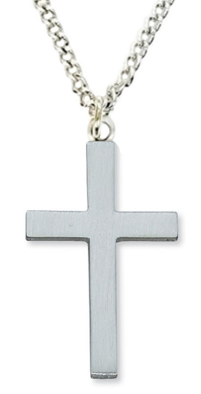 24" Cross Pewter Necklace