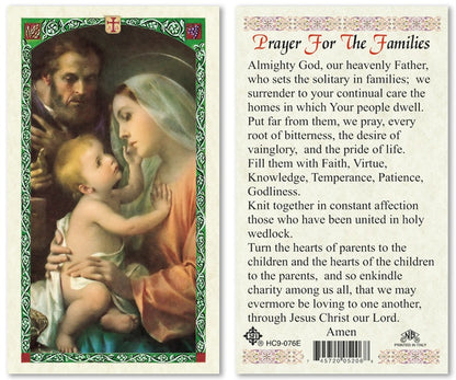 Prayer For the Families Holy Prayer Card Laminated (ENGLISH/SPANISH)