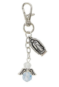 Our Lady of Guadalupe with Angel Charm Clip